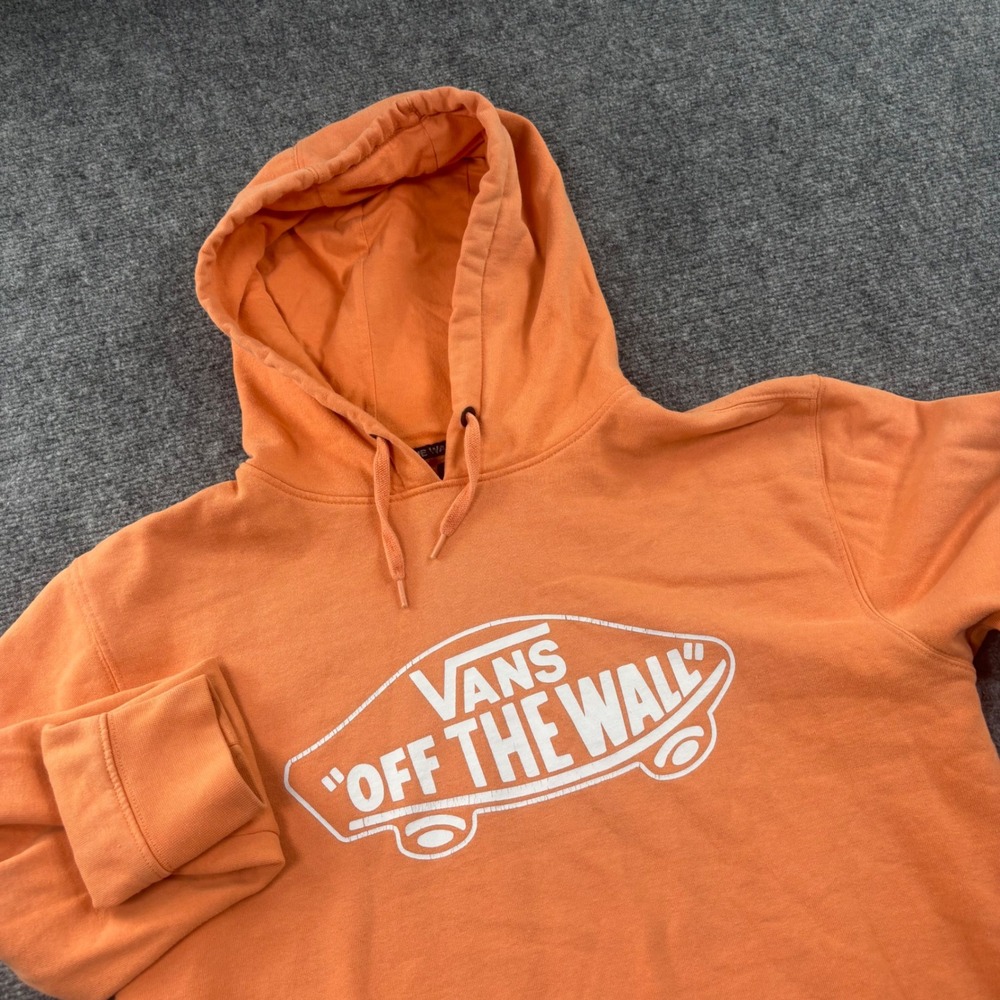 Vans Hoodie Medium Orange Off The Wall Graphic Pullover Mens